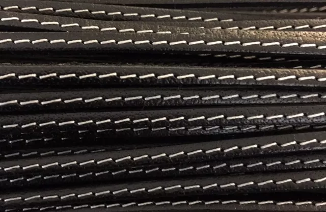 Cuir cousu 3mm - Noir
