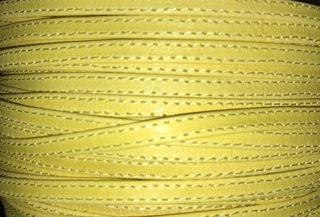 Cuir d'agneau plongé 5 mm double coutures-NOUVELLES COULEURS - Jaune