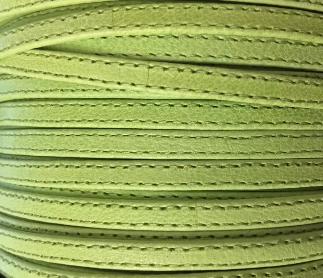 Cuir d'agneau plongé 5 mm double coutures-NOUVELLES COULEURS - Vert pistache