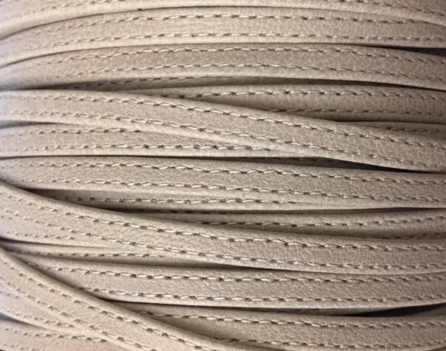 Cuir d'agneau plongé 5 mm double coutures-NOUVELLES COULEURS - Gris clair