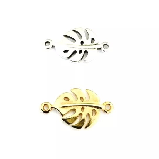 Intercalaire feuille de monstera en argent antique,or ou or rose - Argent