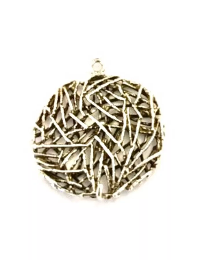 Pendant laiton stylisé, plaqué en France - Argent