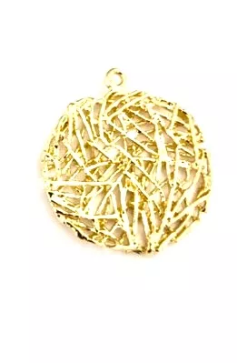 Pendant laiton stylisé, plaqué en France - Or