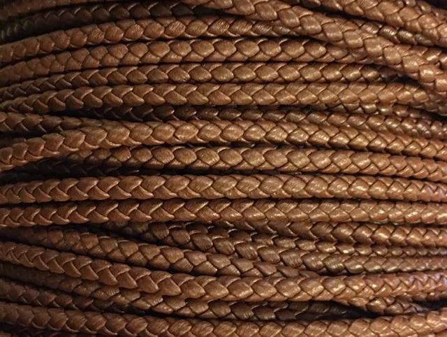 Cuir tressé rond 3-Qualité Joaillerie-nouvelles couleurs - Marron moyen