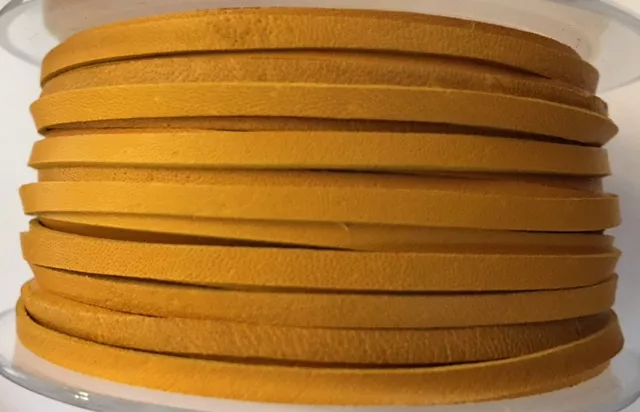 Cuir de kangourou 3mm plat, ne rompt pas facilement - jaune moutarde