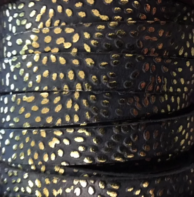 Cuir de veau 10mm  avec motifs - Or