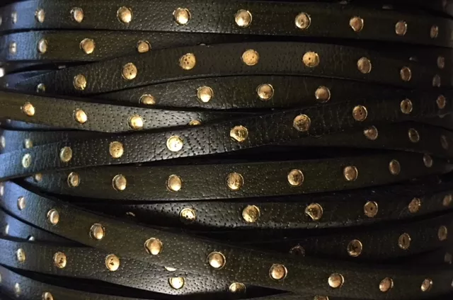 Cuir 5mm Faux clouté - Kaki