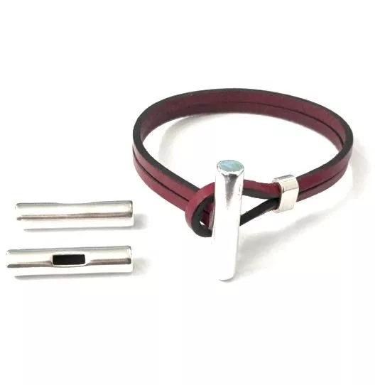 BÂTON STYLE H POUR CUIR PLAT 3X2MM - Argent