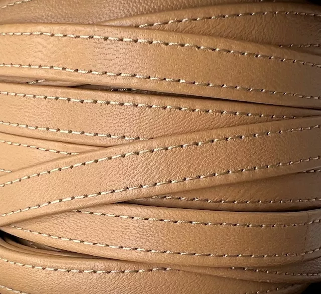 Cuir d'agneau plongé 10 mm double coutures-nouvelles couleurs - Camel