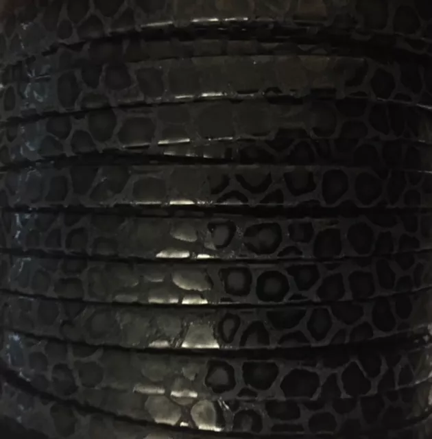 Cuir de chèvre 5mm avec motif-5 COULEURS - Noir