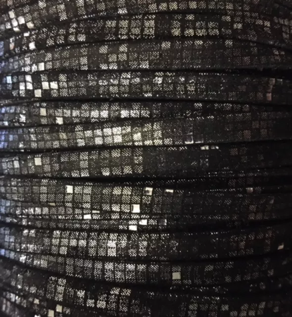 cuir 5mm Petits carreaux - Argent