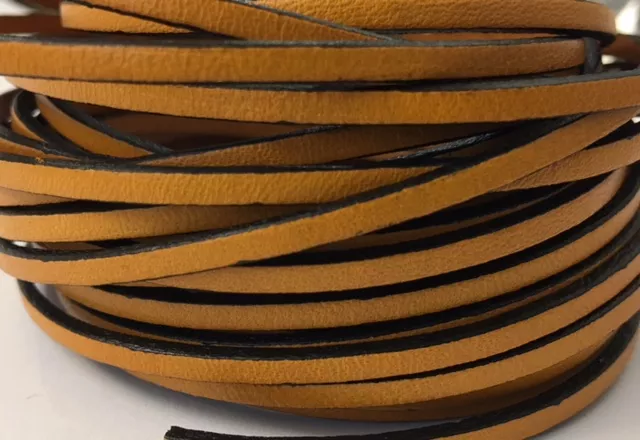 1m Cuir de veau 3mm plat-NOUVELLES COULEURS - moutarde