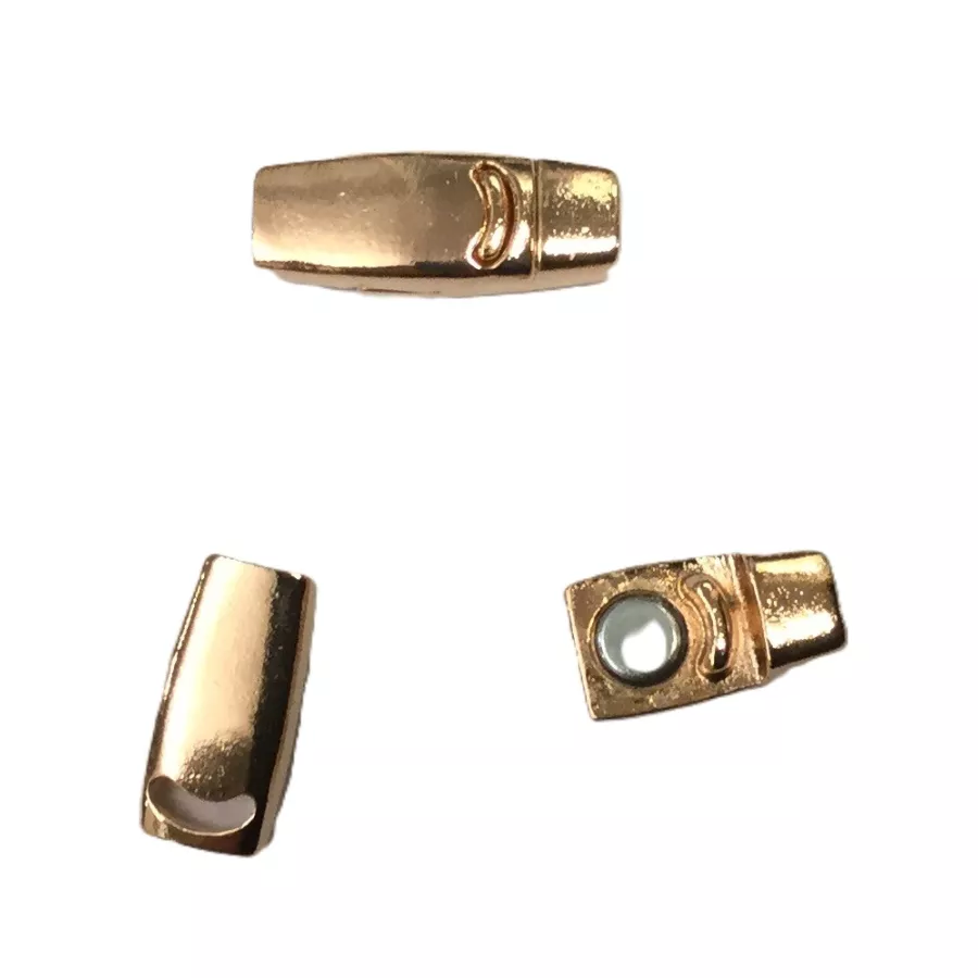 Fermoir aimanté 3mm en étain plaqué argent avec SECURITE - or rose