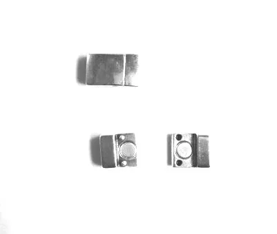 Fermoir aimanté en étain long pour cuir 10mm plat - Argent