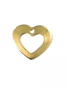 Petit cœur en laiton plaqué en France, 10 x 9 mm - Or