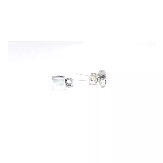 Boucles d'Oreilles carré à  clous - Argent