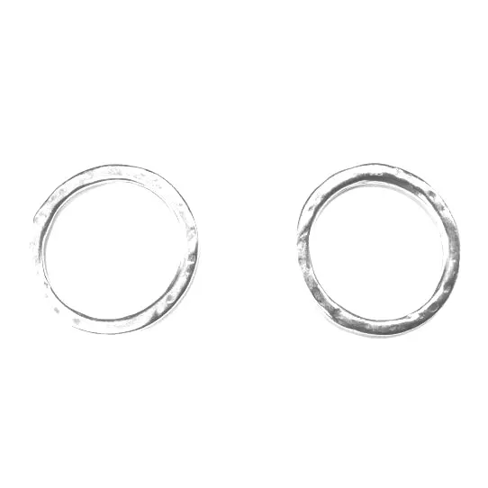 Cercle martelé 28mm double face - Argent