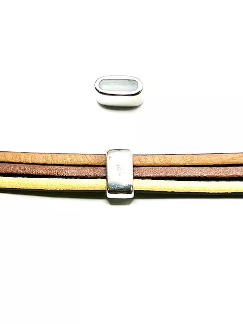 Passant cuir 9x3mm - Argent