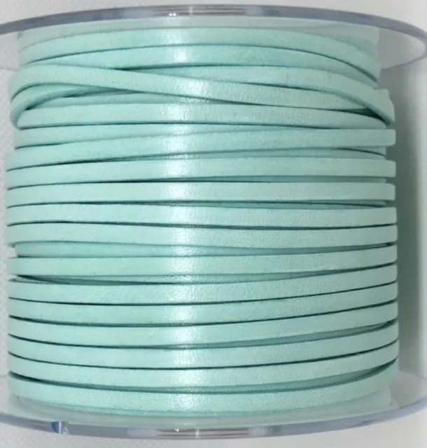 Cuir de veau 3mm Candy sans bordures noires-nouvelles couleurs - Vert d'eau