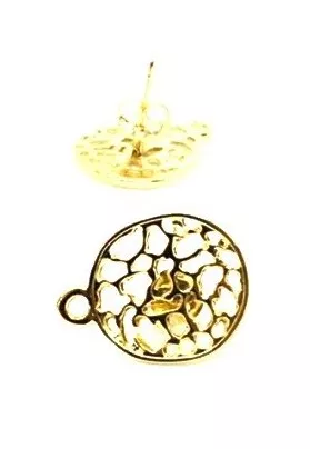 Boucles d'oreilles à clous filigranne rond - Or