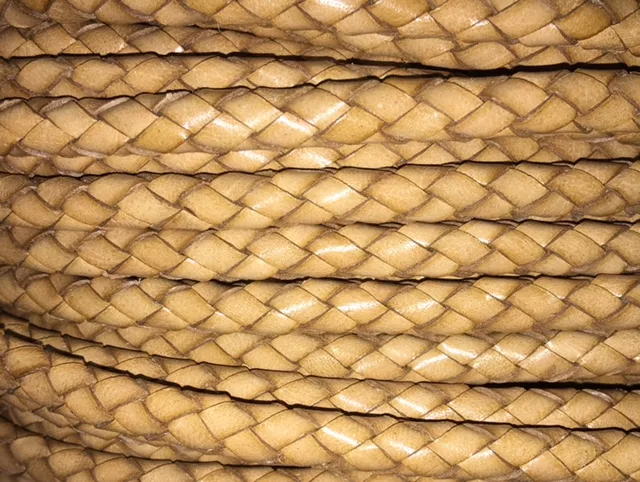 Cuir tressé 8mm pour homme - Naturel