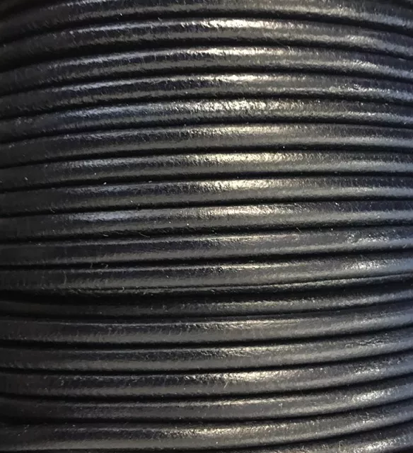 CUIR ROND 3mm - Bleu marine