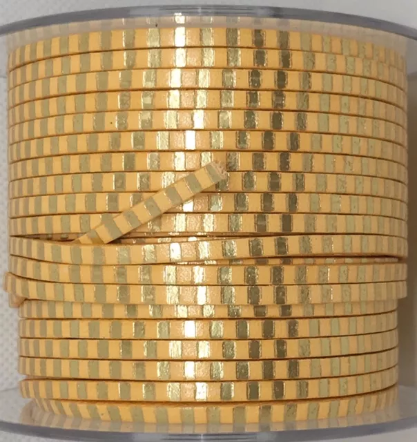 cuir de veau 3mm avec rayure - abricot