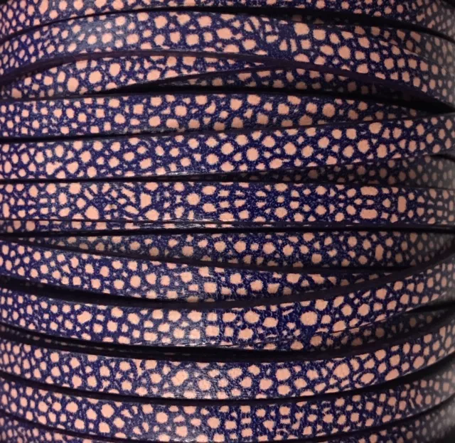 Cuir de veau 5mm imprimé points - Rose