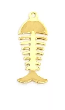 Arrete de poisson en laiton plaqué en France - Or