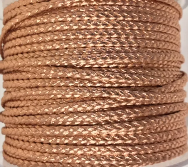 Cuir d'agneau tressé 3mm-qualité joallerie-NOUVELLES COULEURS - nude