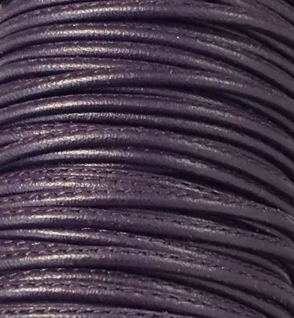 L599 Cuir cousu 1.5mm-43 COULEURS - Violet foncé