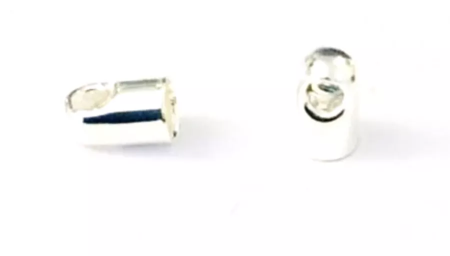 Embout en laiton 3 mm plaqué argent vif ou or en France - Argent