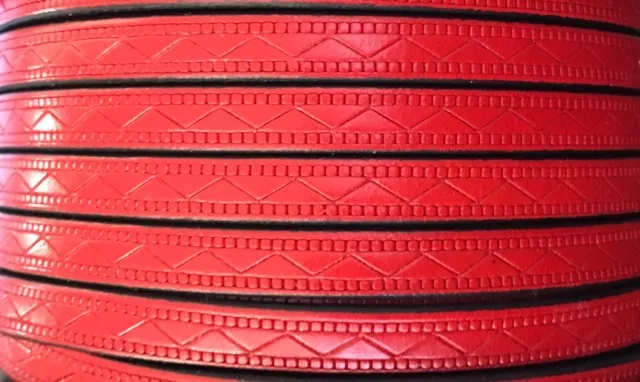 Cuir de veau 8mm avec motif - Rouge
