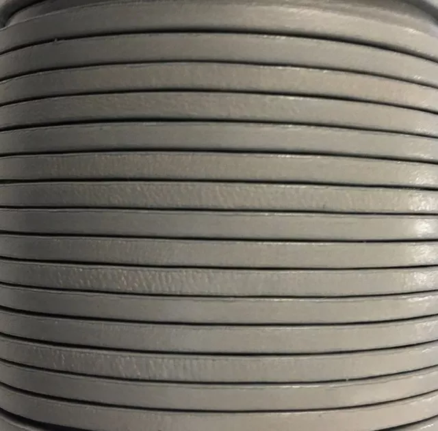 Cuir de veau 3mm Candy sans bordures noires-nouvelles couleurs - Gris