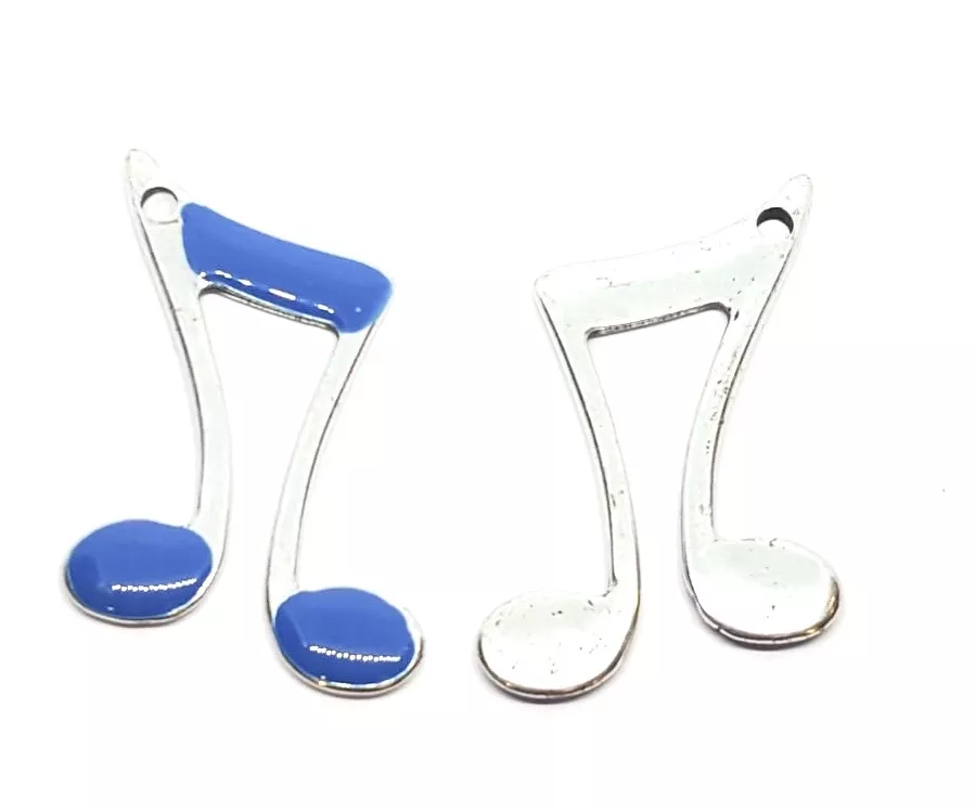 Pendant note de musique émaillé - Bleu Bordeaux