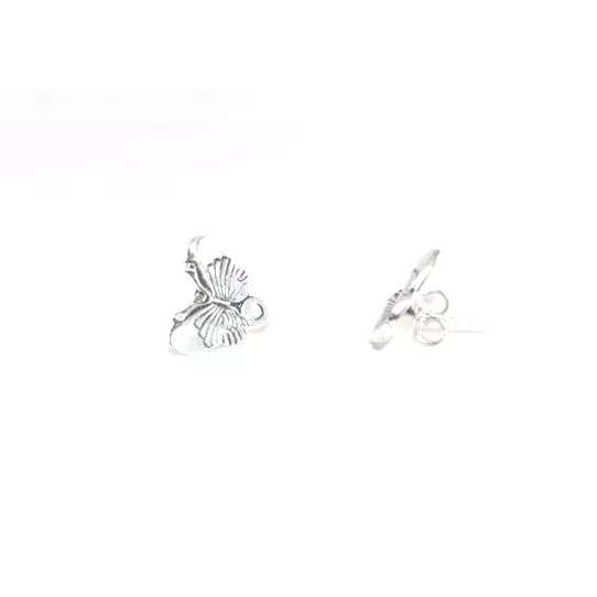 Boucles d'oreilles à clous en forme de papillon - Argent antique Or