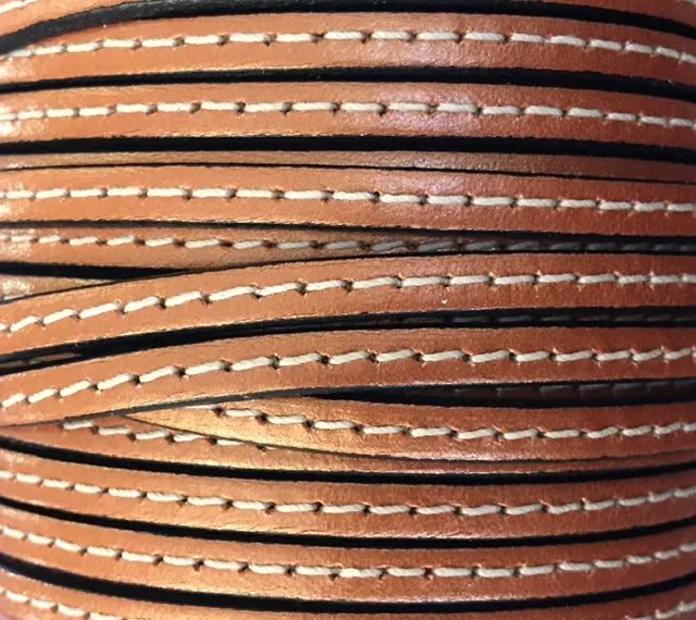 Cuir de veau cousu 5mm - Cuivre métallisé