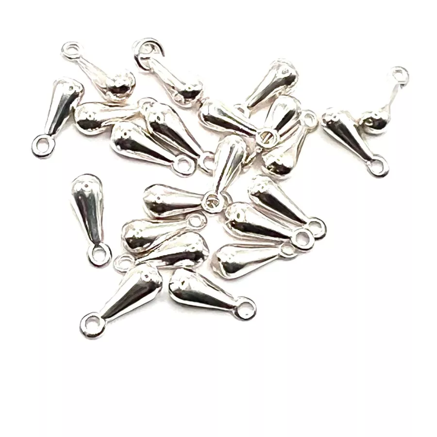 50 Pendants gouttes - argent vif