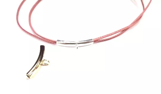 Tube en laiton pour cuir rond 3mm - argent vif