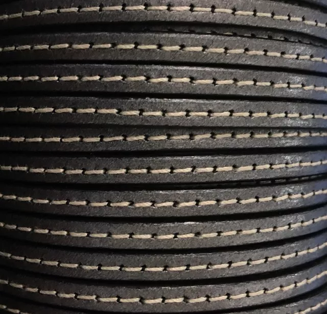 Cuir de veau cousu 5mm - bleu canard