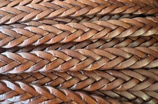 Cuir tressé 3x4 10mm-Italien - Marron moyen