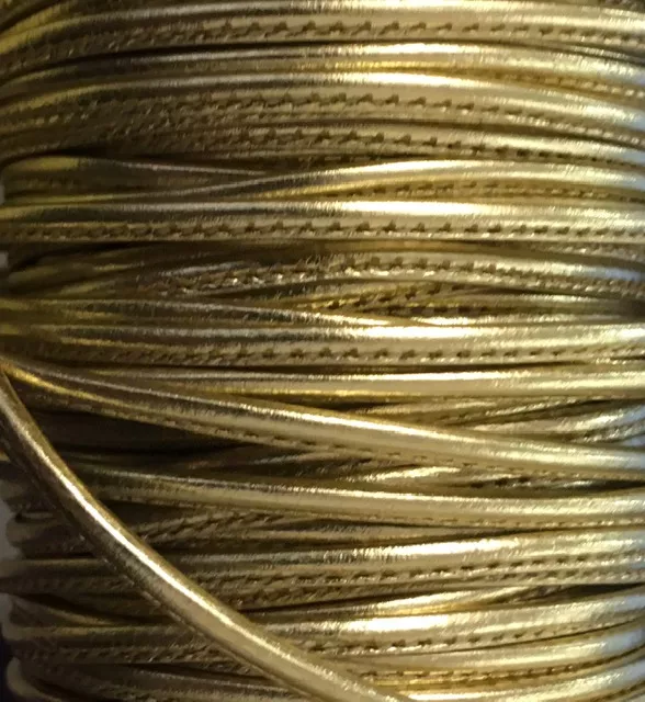 NOUVEAUTES Cuir de chèvre cousu 2.70mm métallisé,7 couleurs - Or