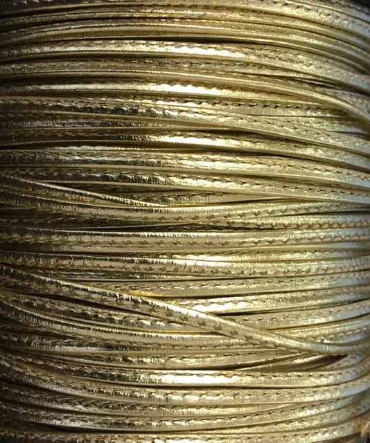 Cuir de chèvre cousu 1.5mm métallisé - Or