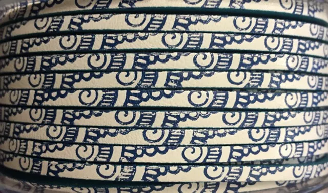 cuir de veau 3mm imprimé, NOUVEAUX MODELES  - Bleu métallisé