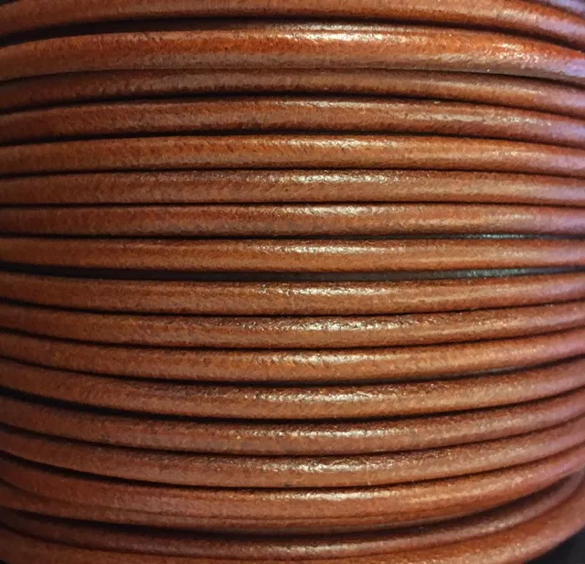 CUIR ROND 3mm - Ambre