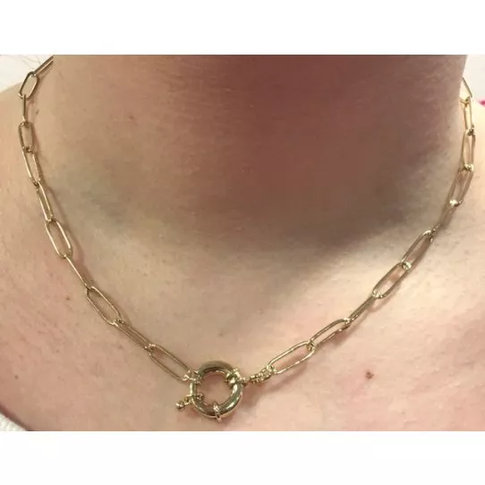 Fermoir Bouée  15mm, plaqué 10mic. Argent, 1Mic Or en France - Or