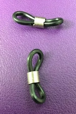 embout silicon pour cordon à lunettes - Noir