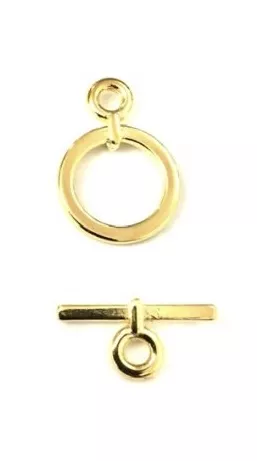 Fermoir T 13.2mm, plaqués en FRANCE argent vif et doré. - Or