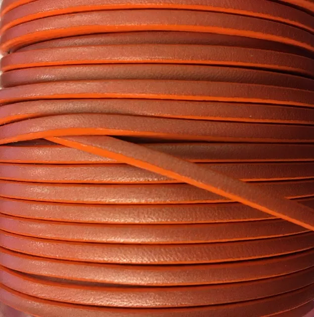 cuir de veau 3mm nacré - Orange
