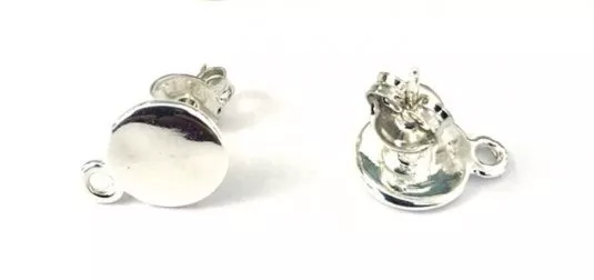 Boucles d'oreilles à clous Plaqué argent vif et argent antique - argent vif